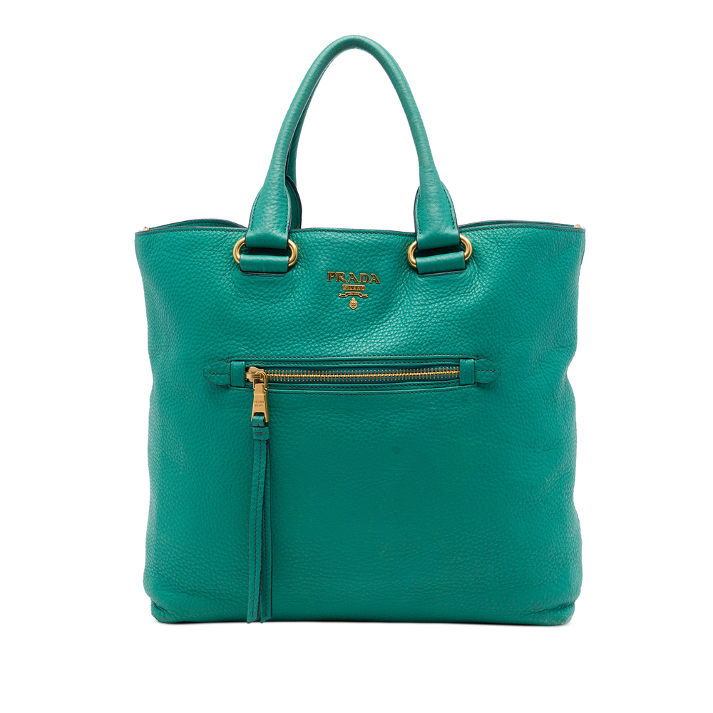 Pre-Loved Prada Vitello Daino Front Zip Open Convertible Tote
